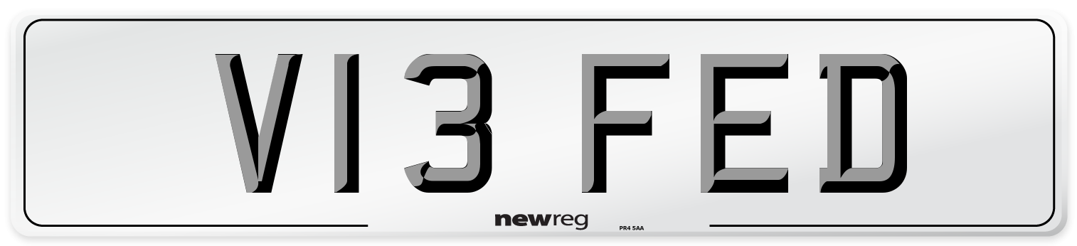 V13 FED Number Plate from New Reg